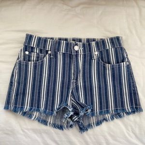 7 For All Man Kind Jean Striped Shorts